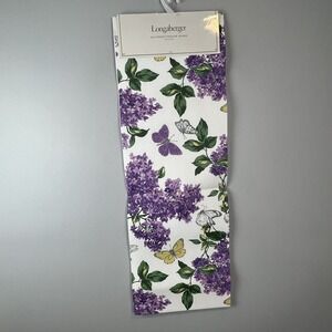Longaberger Butterfly Hydrangea Flowers Eco-Friendly Textilene Table Runner New